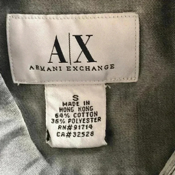Armani Exchange Pearl Snap Button Front Size S - Picture 6 of 7